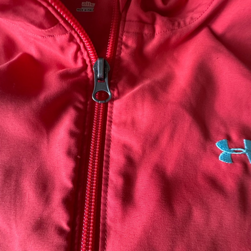 Under Armour Women's Coral Red Track Jacket - Picture 5 of 8